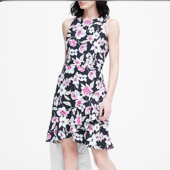 Banana Republic Floral Ruffle Wrap Racerback Dress - Picture 9 of 10
